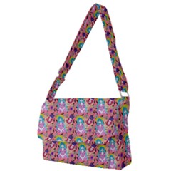 Blue Haired Girl Pattern Pink Full Print Messenger Bag (s) by snowwhitegirl