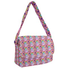 Blue Haired Girl Pattern Pink Courier Bag by snowwhitegirl