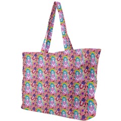 Blue Haired Girl Pattern Pink Simple Shoulder Bag by snowwhitegirl