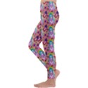 Blue Haired Girl Pattern Pink Kids  Lightweight Velour Leggings View2