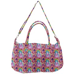 Blue Haired Girl Pattern Pink Removal Strap Handbag by snowwhitegirl