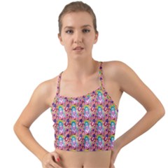 Blue Haired Girl Pattern Pink Mini Tank Bikini Top by snowwhitegirl