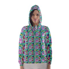 Blue Haired Girl Pattern Green Women s Hooded Windbreaker by snowwhitegirl