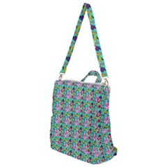 Blue Haired Girl Pattern Green Crossbody Backpack by snowwhitegirl