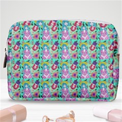 Blue Haired Girl Pattern Green Make Up Pouch (medium) by snowwhitegirl