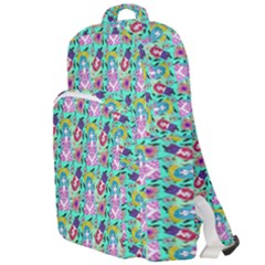 Blue Haired Girl Pattern Green Double Compartment Backpack by snowwhitegirl