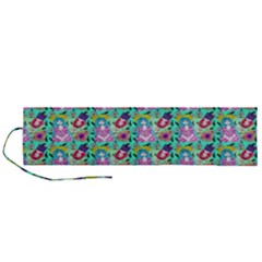 Blue Haired Girl Pattern Green Roll Up Canvas Pencil Holder (l) by snowwhitegirl