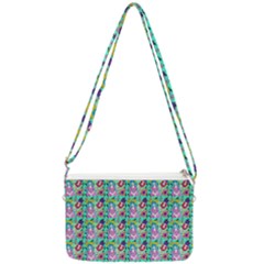 Blue Haired Girl Pattern Green Double Gusset Crossbody Bag by snowwhitegirl