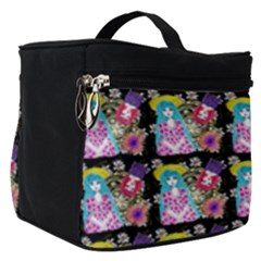 Blue Haired Girl Pattern Black Make Up Travel Bag (small) by snowwhitegirl