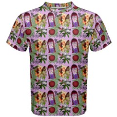 Purple Glasses Girl Pattern Lilac Men s Cotton Tee by snowwhitegirl