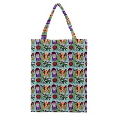 Purple Glasses Girl Pattern Blue Classic Tote Bag by snowwhitegirl