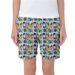 Purple Glasses Girl Pattern Blue Women s Basketball Shorts by snowwhitegirl