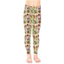 Purple Glasses Girl Pattern Peach Kids  Leggings View1