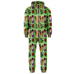 Purple Glasses Girl Pattern Green Hooded Jumpsuit (men)  by snowwhitegirl