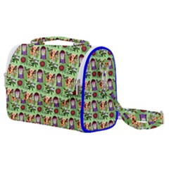 Purple Glasses Girl Pattern Green Satchel Shoulder Bag by snowwhitegirl