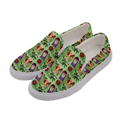 Purple Glasses Girl Pattern Green Women s Canvas Slip Ons by snowwhitegirl