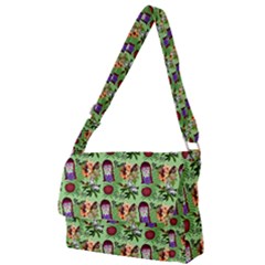 Purple Glasses Girl Pattern Green Full Print Messenger Bag (s) by snowwhitegirl