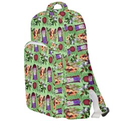 Purple Glasses Girl Pattern Green Double Compartment Backpack by snowwhitegirl