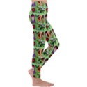 Purple Glasses Girl Pattern Green Kids  Lightweight Velour Leggings View3