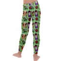 Purple Glasses Girl Pattern Green Kids  Lightweight Velour Leggings View4