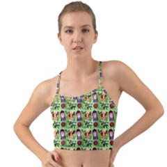 Purple Glasses Girl Pattern Green Mini Tank Bikini Top by snowwhitegirl