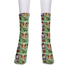 Purple Glasses Girl Pattern Green Men s Crew Socks