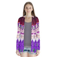 Purple Glasses Girl Wall Drape Collar Cardigan by snowwhitegirl