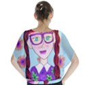 Purple Glasses Girl Wall Batwing Chiffon Blouse View2