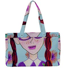 Purple Glasses Girl Wall Canvas Work Bag by snowwhitegirl