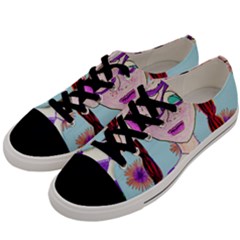 Purple Glasses Girl Wall Men s Low Top Canvas Sneakers by snowwhitegirl