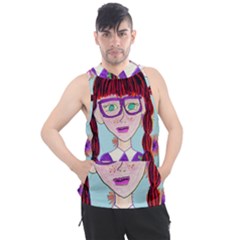 Purple Glasses Girl Wall Men s Sleeveless Hoodie by snowwhitegirl