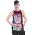 Purple Glasses Girl Wall Men s Sleeveless Hoodie View1