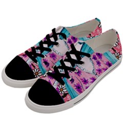 Blue Haired Girl Wall Men s Low Top Canvas Sneakers by snowwhitegirl