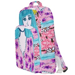 Blue Haired Girl Wall Double Compartment Backpack by snowwhitegirl