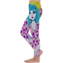 Blue Haired Girl Wall Kids  Lightweight Velour Leggings View2