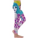 Blue Haired Girl Wall Kids  Lightweight Velour Leggings View3