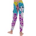 Blue Haired Girl Wall Kids  Lightweight Velour Leggings View4