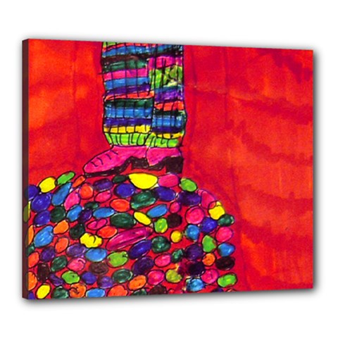 Colorful Leg Warmers Canvas 24  X 20  (stretched) by snowwhitegirl