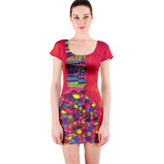 Colorful Leg Warmers Short Sleeve Bodycon Dress by snowwhitegirl