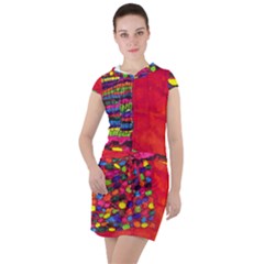 Colorful Leg Warmers Drawstring Hooded Dress by snowwhitegirl