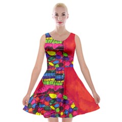 Colorful Leg Warmers Velvet Skater Dress by snowwhitegirl