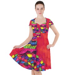 Colorful Leg Warmers Cap Sleeve Midi Dress by snowwhitegirl