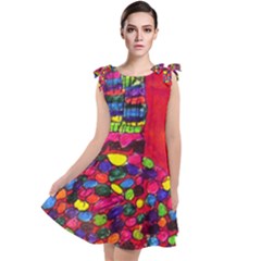 Colorful Leg Warmers Tie Up Tunic Dress by snowwhitegirl