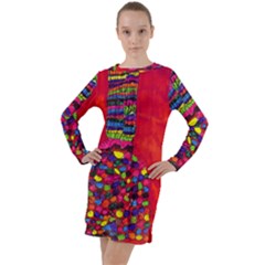 Colorful Leg Warmers Long Sleeve Hoodie Dress by snowwhitegirl