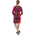 Colorful Leg Warmers Long Sleeve Hoodie Dress View2