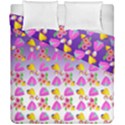 Girl With Hood Cape Heart Lemon Patternpurple Ombre Duvet Cover Double Side (California King Size) View2