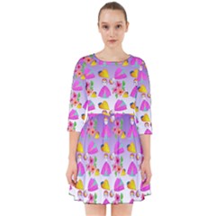 Girl With Hood Cape Heart Lemon Patternpurple Ombre Smock Dress by snowwhitegirl