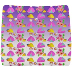 Girl With Hood Cape Heart Lemon Patternpurple Ombre Seat Cushion by snowwhitegirl