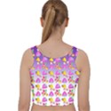 Girl With Hood Cape Heart Lemon Patternpurple Ombre Velvet Racer Back Crop Top View2