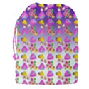 Girl With Hood Cape Heart Lemon Patternpurple Ombre Drawstring Pouch (3XL) View2